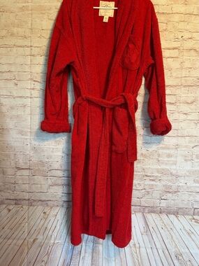 Victoria's Secret Country Vintage Plush Red Terry Bathrobe with Belt  size S